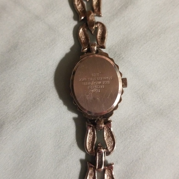 Elgin silver AMETHYST and Marcasite Watch VINTAGE - Picture 4 of 4